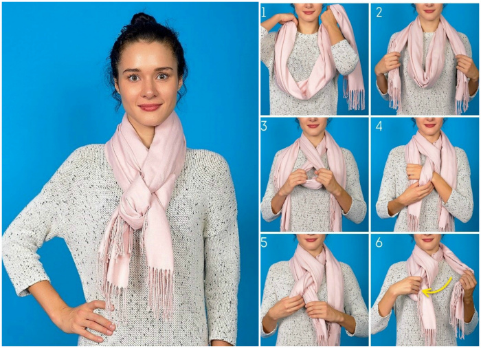 Как красиво завязывать шарф пошагово