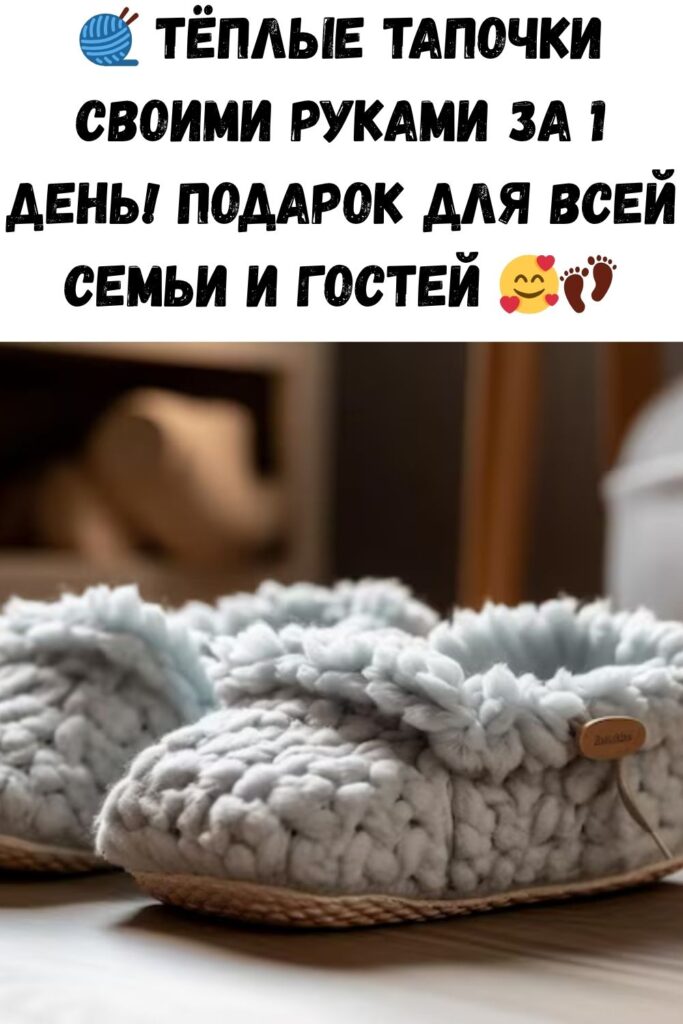 Вяжем уютные домашние тапочки для семьи и гостей за один день