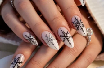 24 идеи зимнего маникюра со снежинками: шикарный, уютный и морозный маникюр