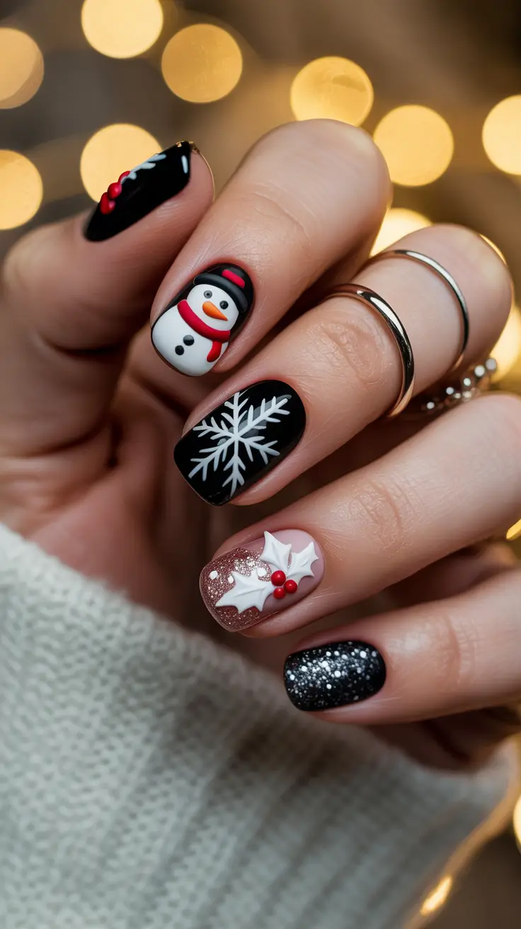 Элегантно в холода: 24 коротких зимних дизайна и цвета для маникюра Элегантно в холода: 24 коротких зимних дизайна и цвета для маникюра