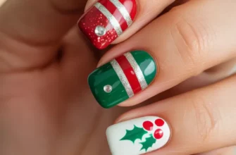 23 идеи для рождественского маникюра с акриловыми ногтями, которые добавят праздничного волшебства вашему маникюру