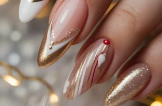 24 идеи рождественского французского маникюра: элегантный, праздничный и неподвластный времени праздничный маникюр