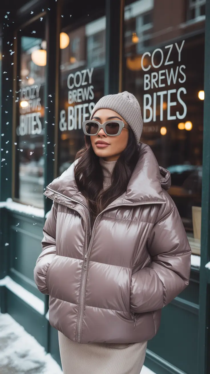 25 идей, как носить пуховик зимой: от уличного стиля до уютного шика