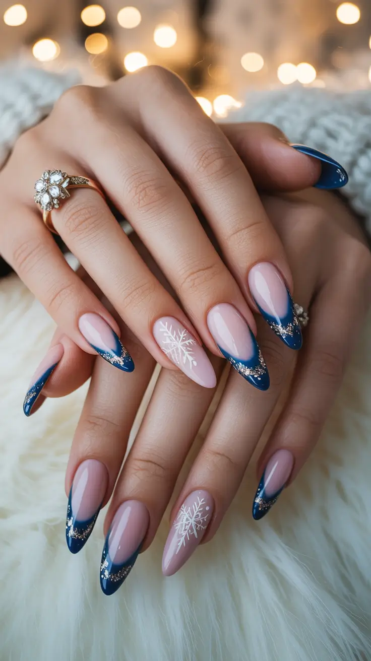 25 идей зимнего французского маникюра: стильный, современный маникюр в морозных тонах