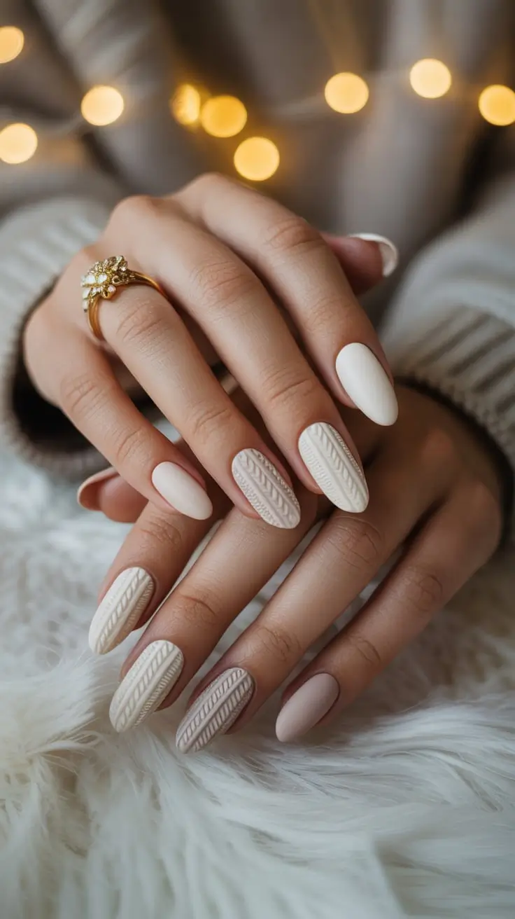 24 зимних варианта маникюра: идеи уютного текстурного маникюра для холодного времени года