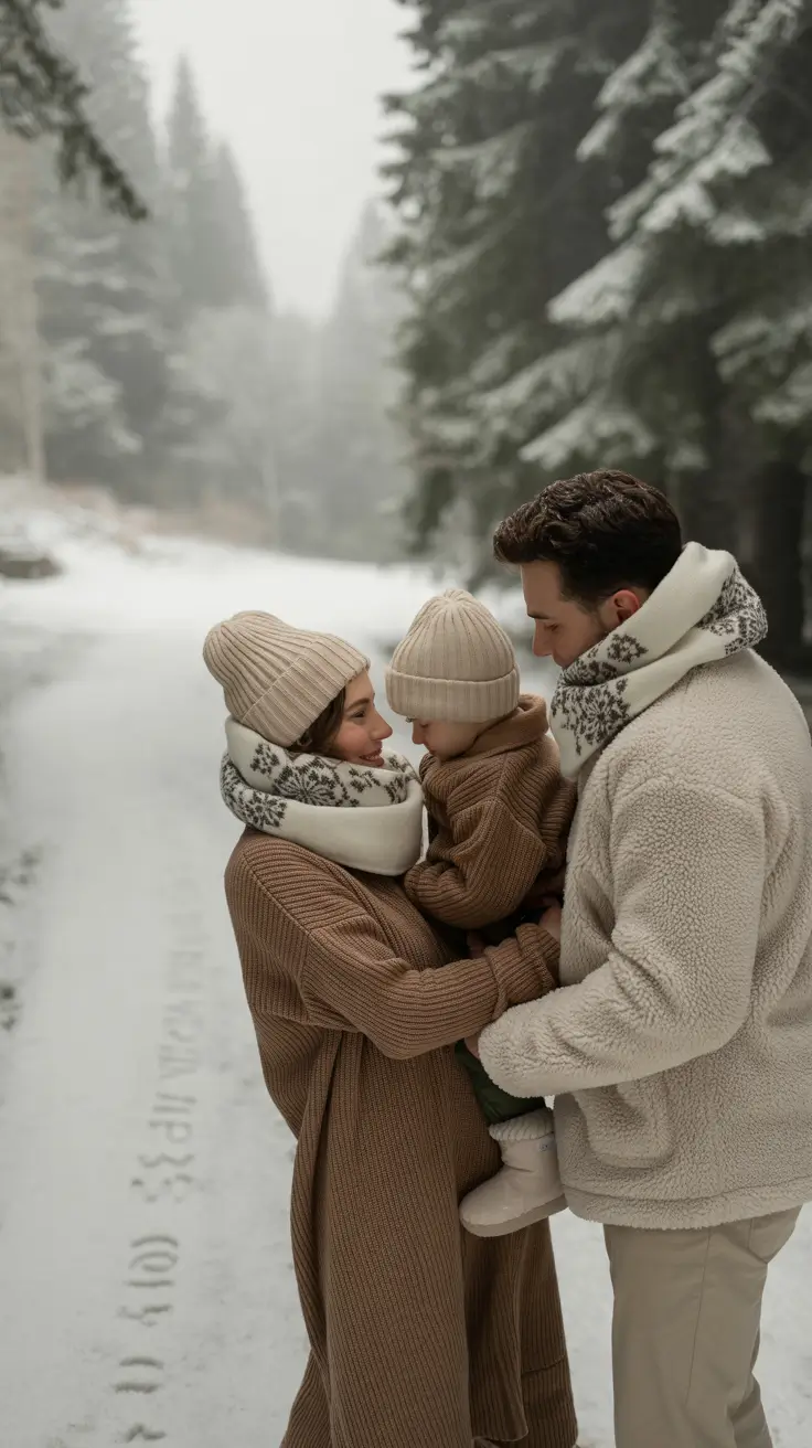 24 образа для семейных фотографий зимой, чтобы сохранить уютные и стильные воспоминания