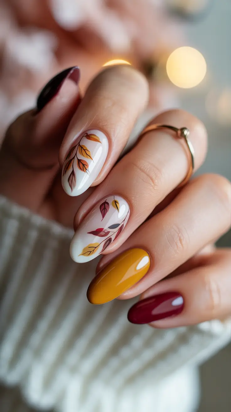 21 модный осенний маникюр в стиле «миндаль» для стильного сезонного маникюра