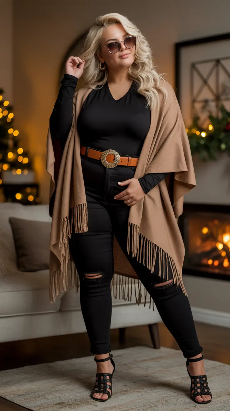 25 идей зимних нарядов для полных женщин в шикарном и уютном стиле