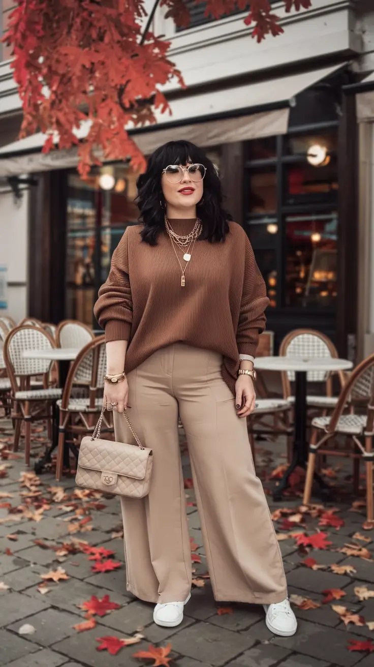 22 идеи осеннего модного гардероба больших размеров, которые выглядят непринуждённо и шикарно