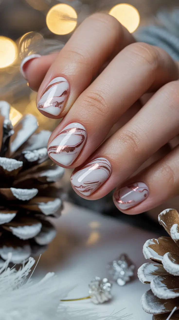 Элегантно в холода: 24 коротких зимних дизайна и цвета для маникюра Элегантно в холода: 24 коротких зимних дизайна и цвета для маникюра