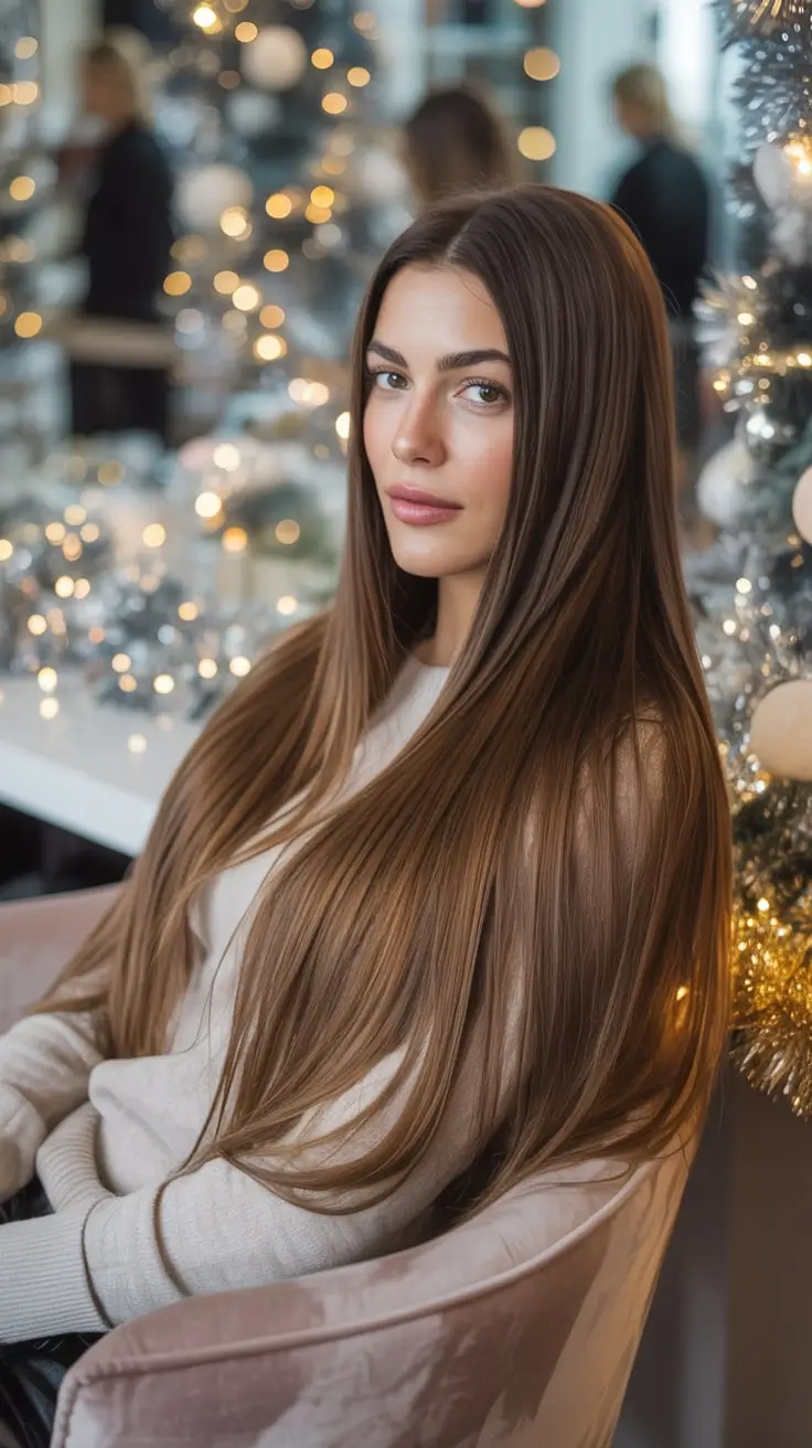 24 зимних оттенка для каштановых волос, которые преобразят ваш образ