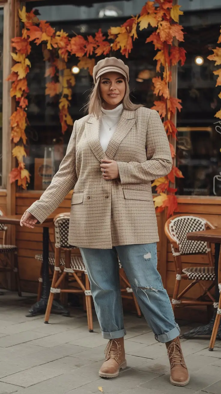 22 идеи осеннего модного гардероба больших размеров, которые выглядят непринуждённо и шикарно