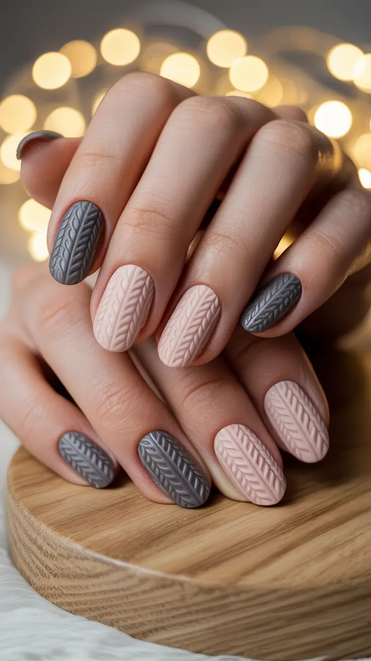 24 зимних варианта маникюра: идеи уютного текстурного маникюра для холодного времени года