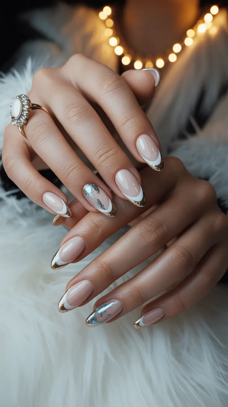 25 идей зимнего французского маникюра: стильный, современный маникюр в морозных тонах