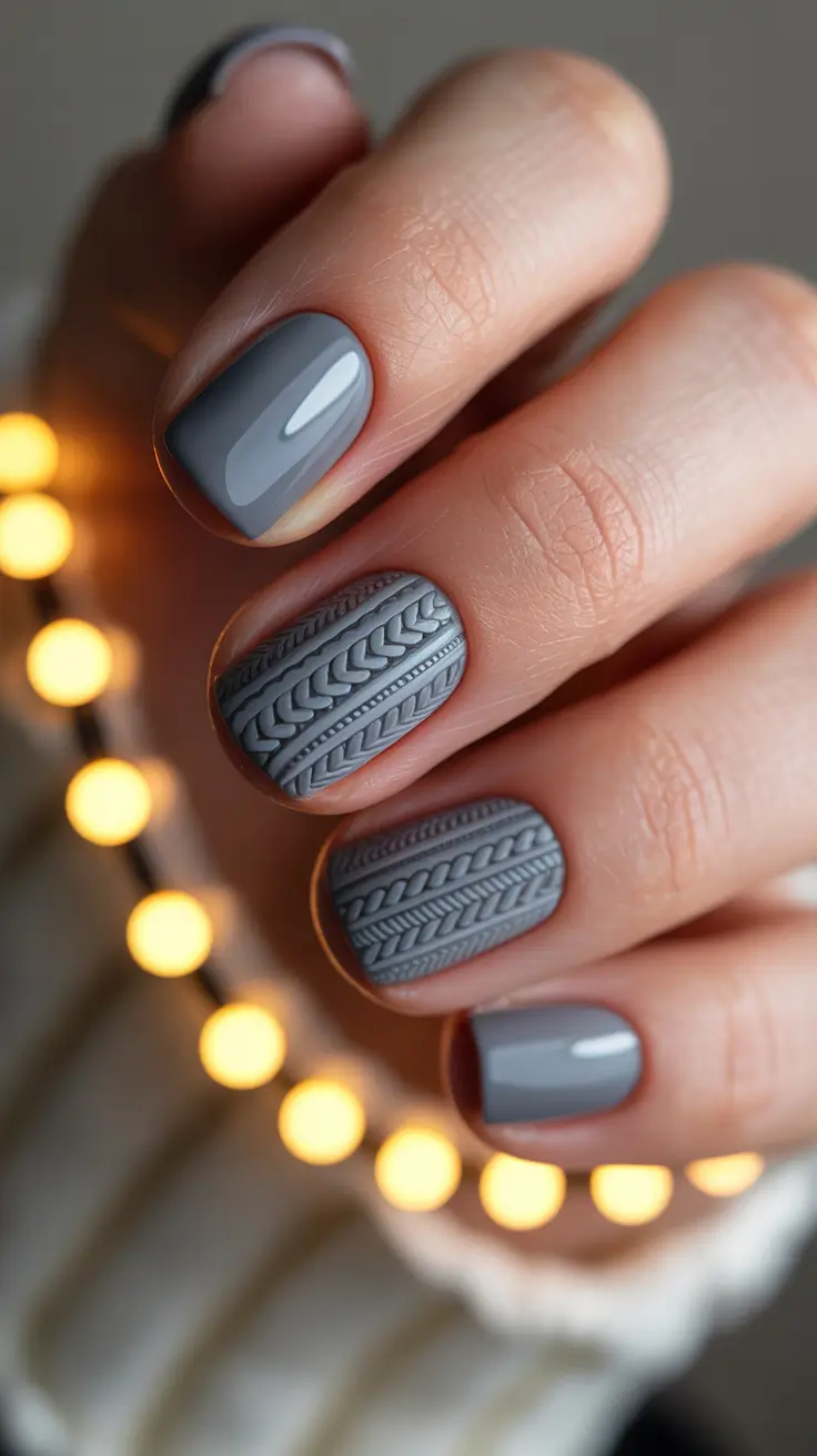 24 зимних варианта маникюра: идеи уютного текстурного маникюра для холодного времени года