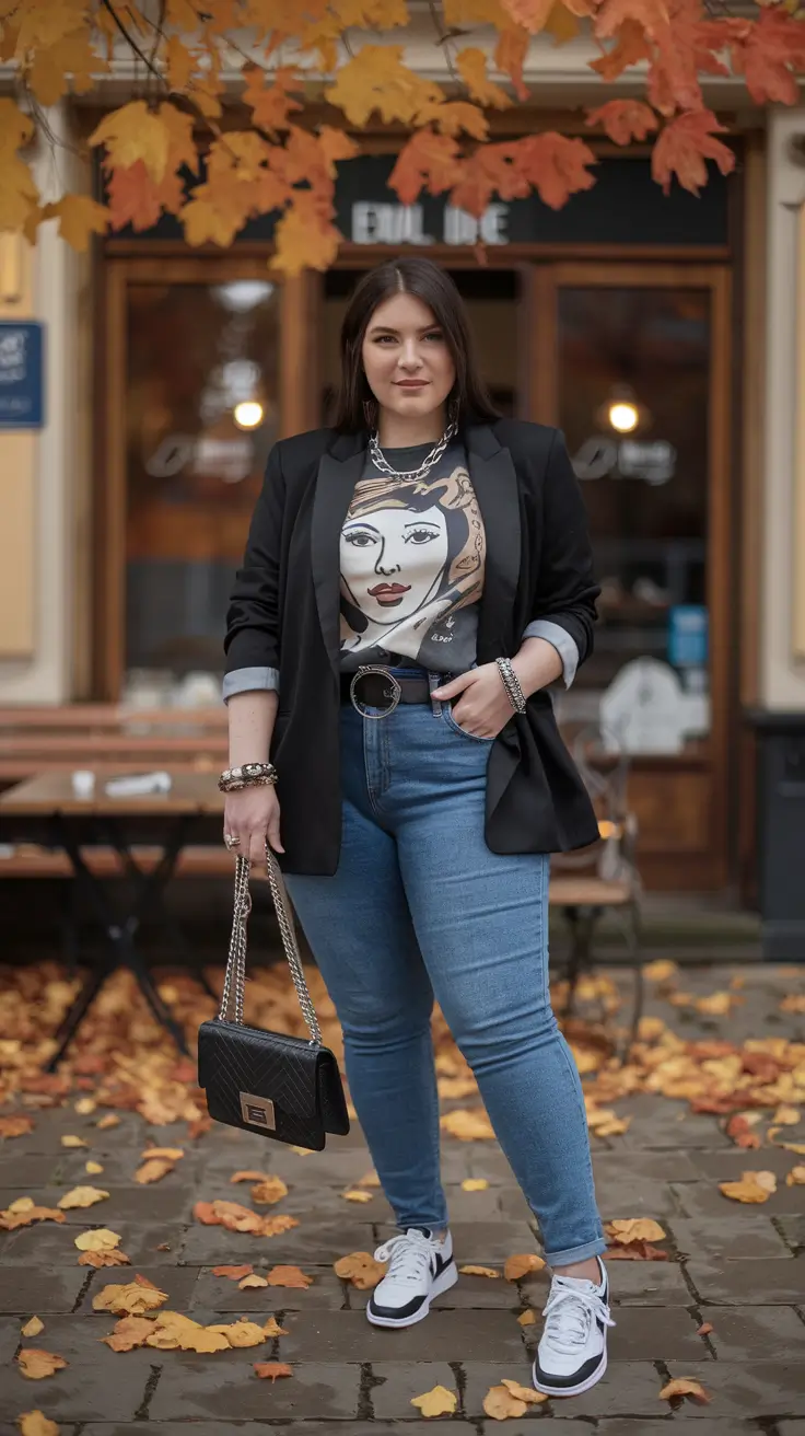 22 идеи осеннего модного гардероба больших размеров, которые выглядят непринуждённо и шикарно