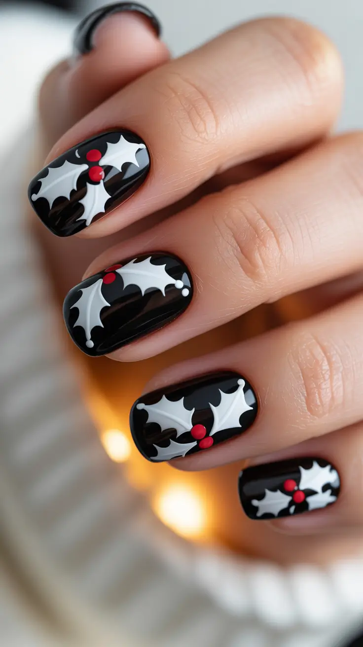 23 идеи для чёрного рождественского маникюра: элегантный, смелый и праздничный зимний дизайн ногтей 23 идеи для чёрного рождественского маникюра: элегантный, смелый и праздничный зимний дизайн ногтей