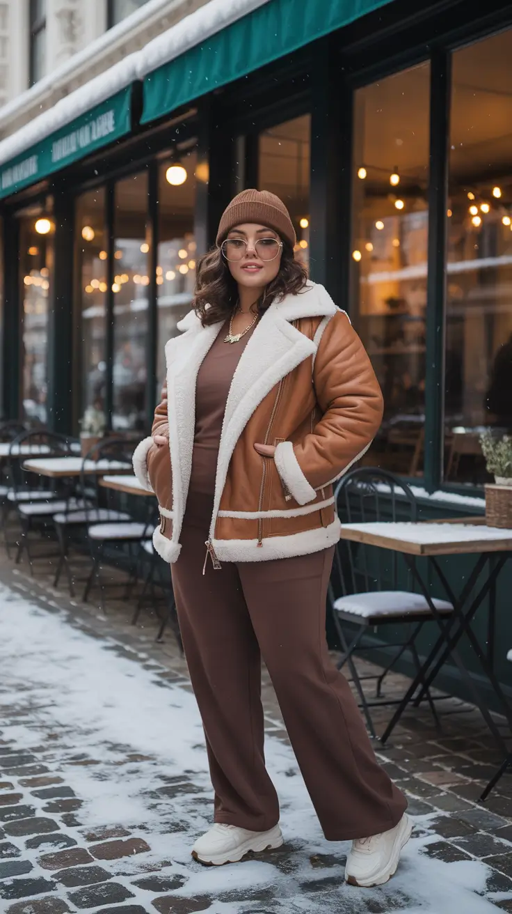 25 идей зимних нарядов для полных женщин в шикарном и уютном стиле