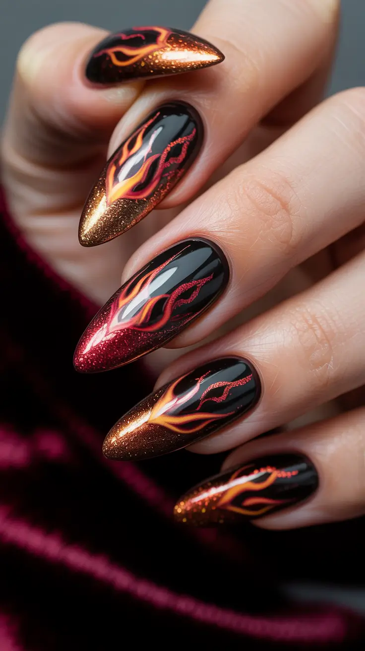 21 модный осенний маникюр в стиле «миндаль» для стильного сезонного маникюра