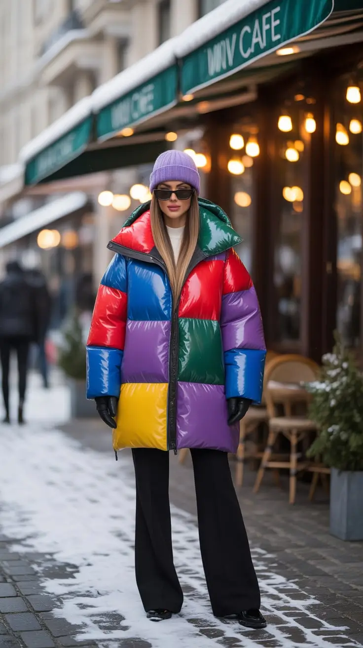 25 идей, как носить пуховик зимой: от уличного стиля до уютного шика