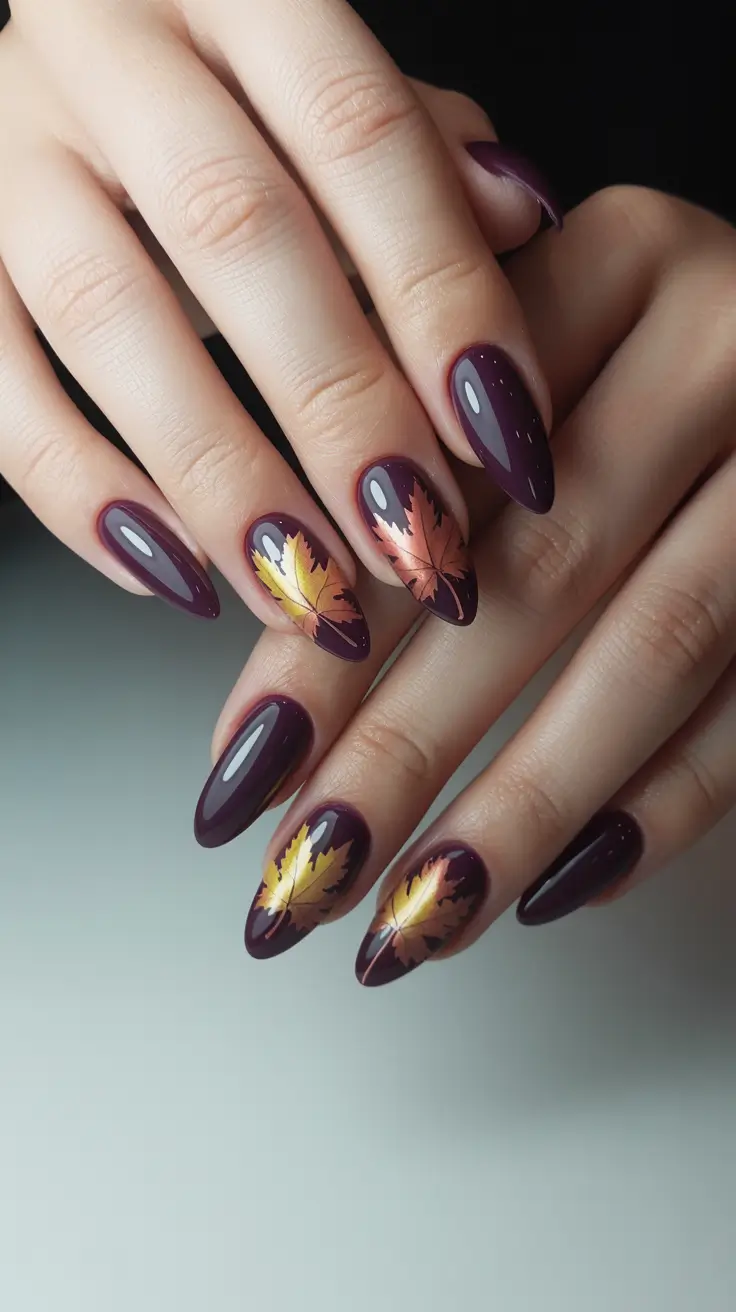 21 модный осенний маникюр в стиле «миндаль» для стильного сезонного маникюра