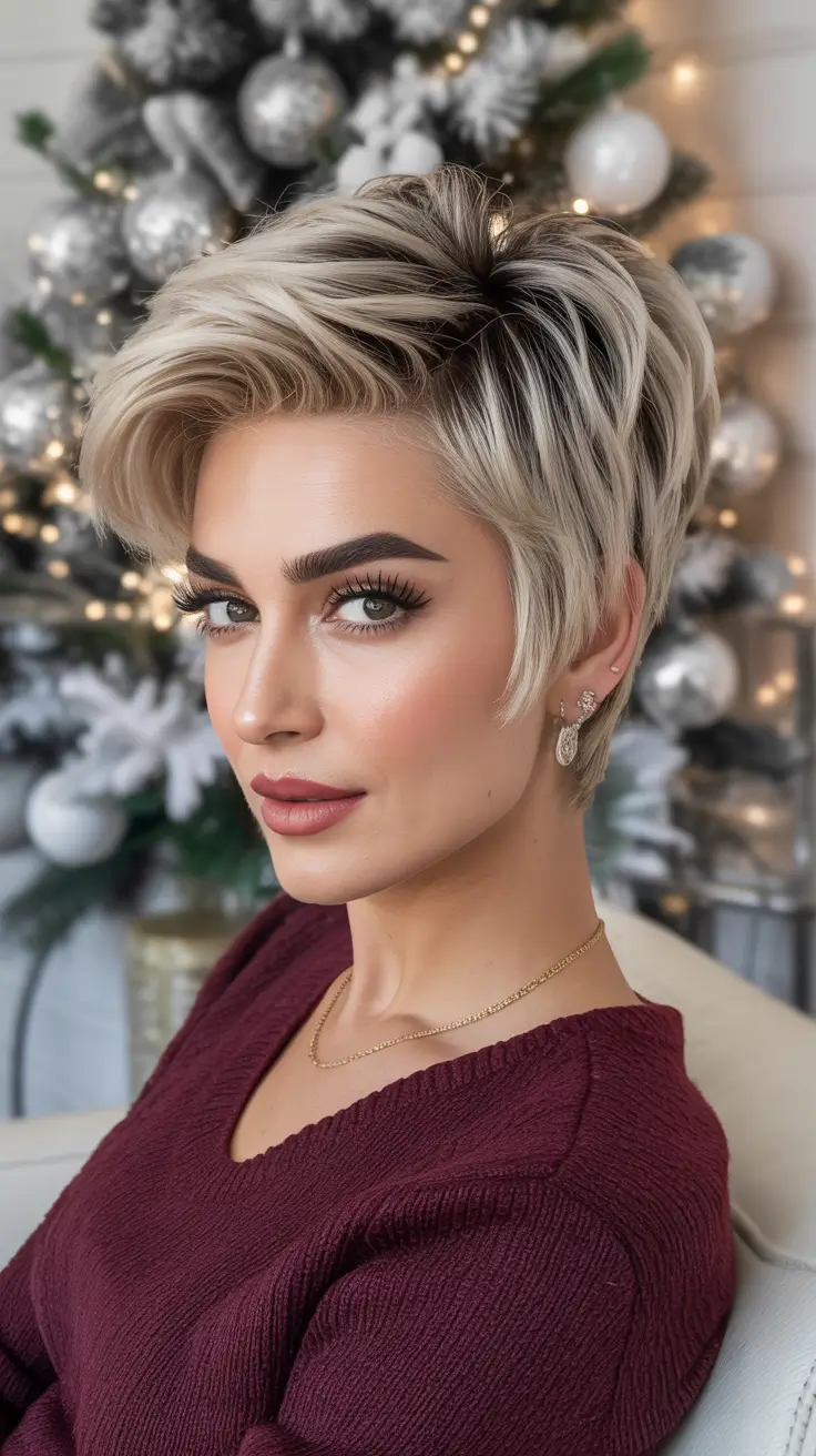 25 идей зимних стрижек пикси для стильных коротких причёсок