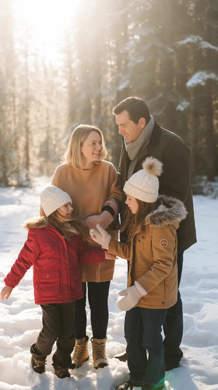 24 образа для семейных фотографий зимой, чтобы сохранить уютные и стильные воспоминания