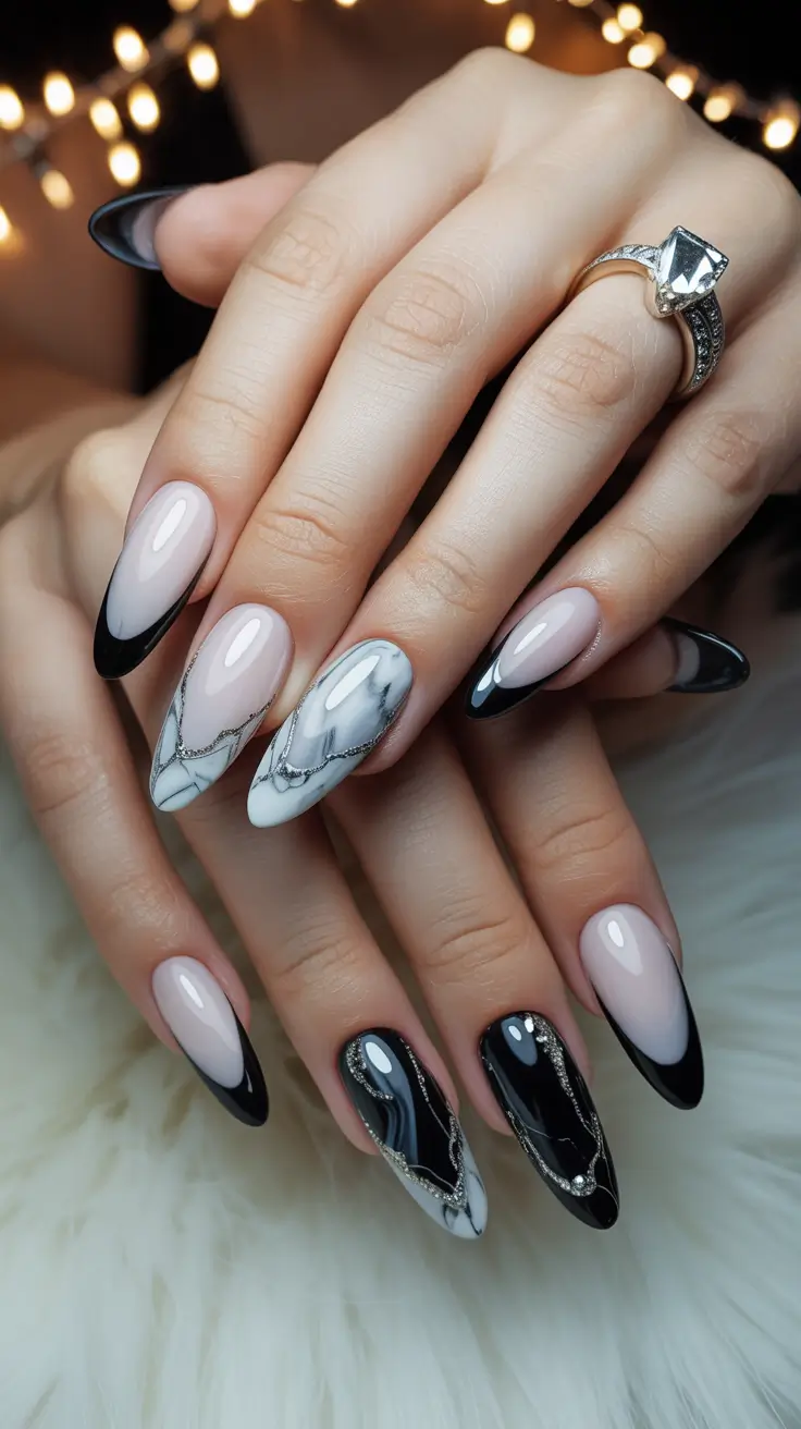 25 идей зимнего французского маникюра: стильный, современный маникюр в морозных тонах
