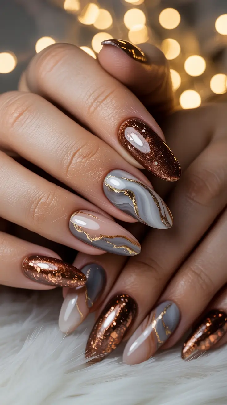 24 зимних миндальных маникюра: модные и элегантные дизайны для холодного времени года