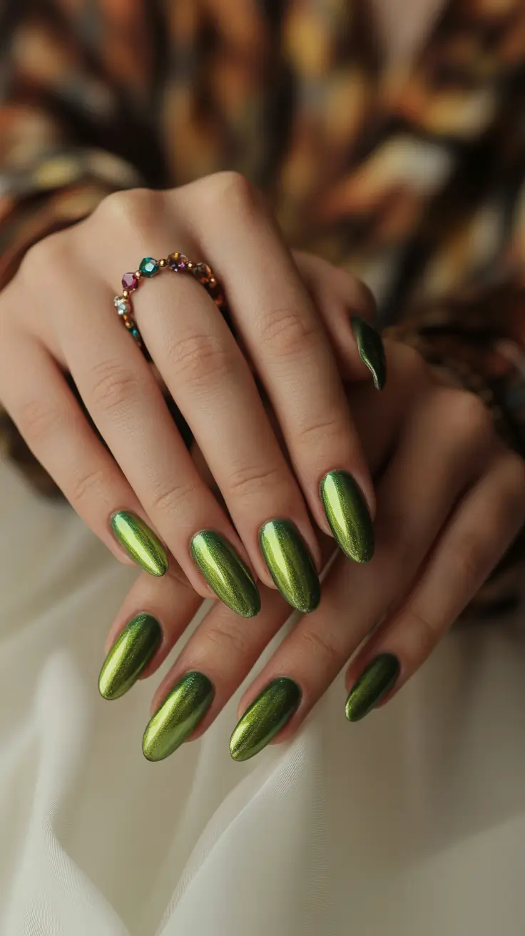 21 модный осенний маникюр в стиле «миндаль» для стильного сезонного маникюра