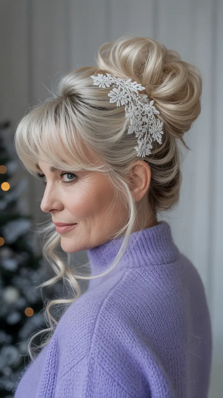 25 зимних причёсок и цветов волос для женщин старше 50