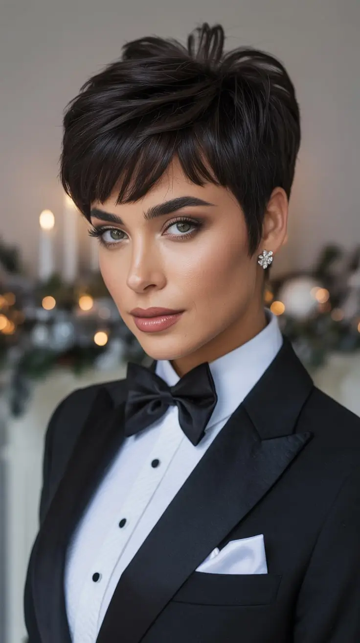 25 идей зимних стрижек пикси для стильных коротких причёсок