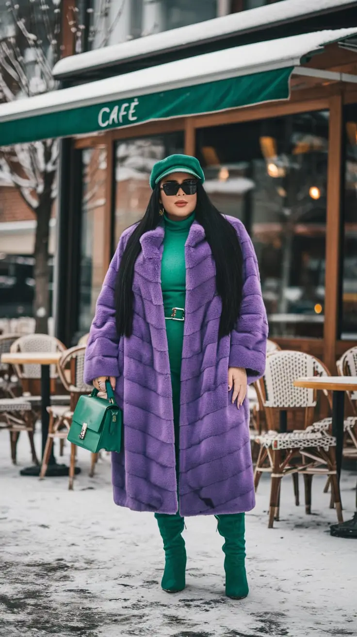 25 идей зимних нарядов для полных женщин в шикарном и уютном стиле