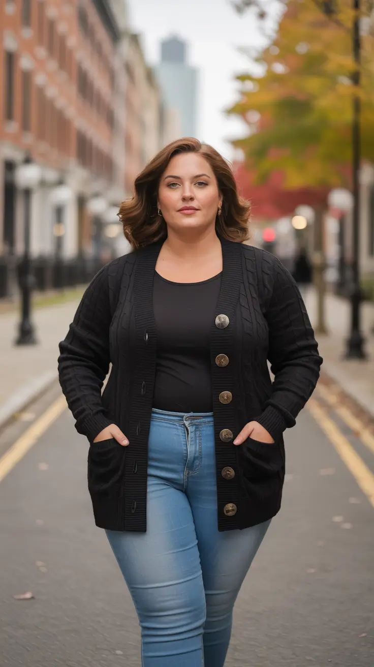 22 идеи осеннего модного гардероба больших размеров, которые выглядят непринуждённо и шикарно