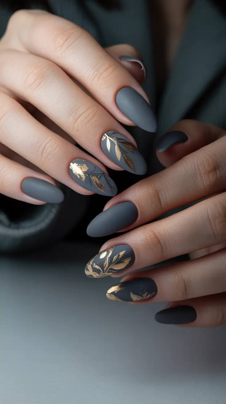 21 модный осенний маникюр в стиле «миндаль» для стильного сезонного маникюра