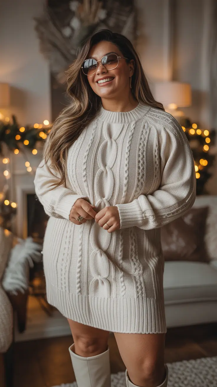 25 идей зимних нарядов для полных женщин в шикарном и уютном стиле