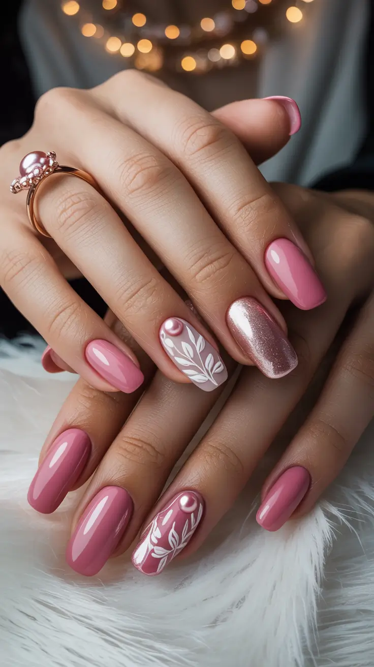 25 идей для зимнего маникюра в розовых тонах: стильно, современно и совершенно уместно