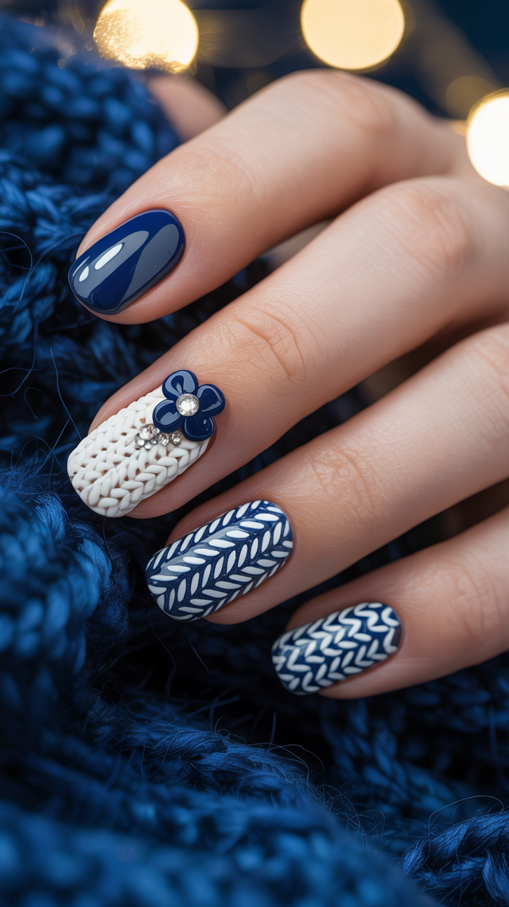 24 зимних варианта маникюра: идеи уютного текстурного маникюра для холодного времени года