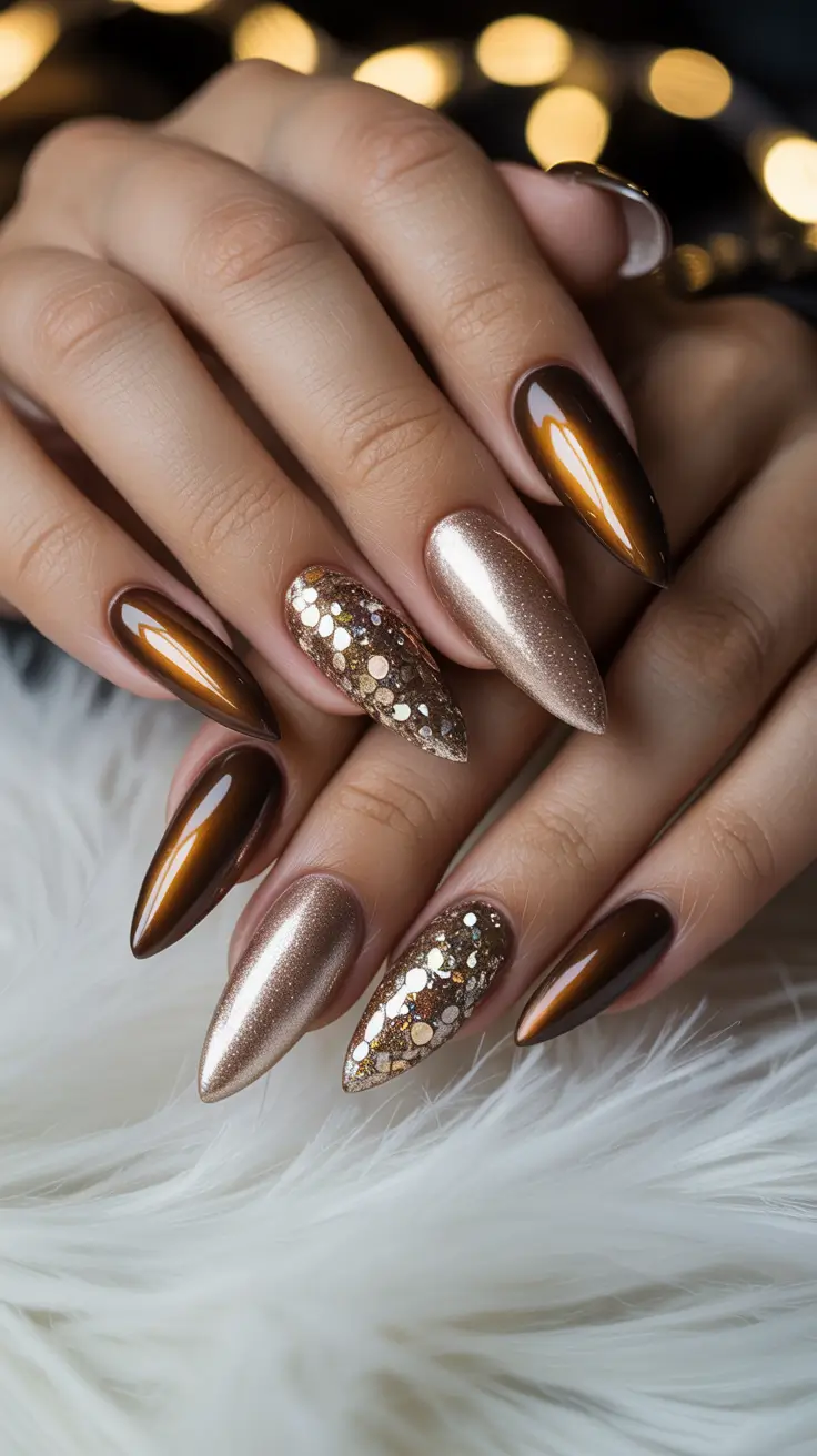 24 зимних миндальных маникюра: модные и элегантные дизайны для холодного времени года