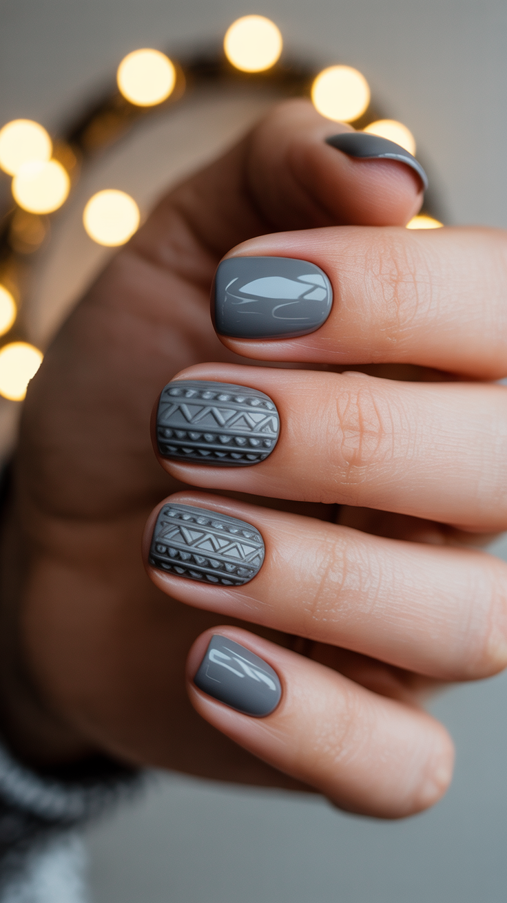 24 зимних варианта маникюра: идеи уютного текстурного маникюра для холодного времени года