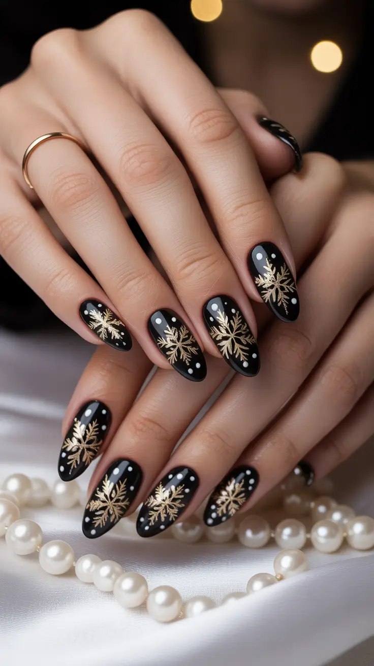 23 идеи для чёрного рождественского маникюра: элегантный, смелый и праздничный зимний дизайн ногтей 23 идеи для чёрного рождественского маникюра: элегантный, смелый и праздничный зимний дизайн ногтей