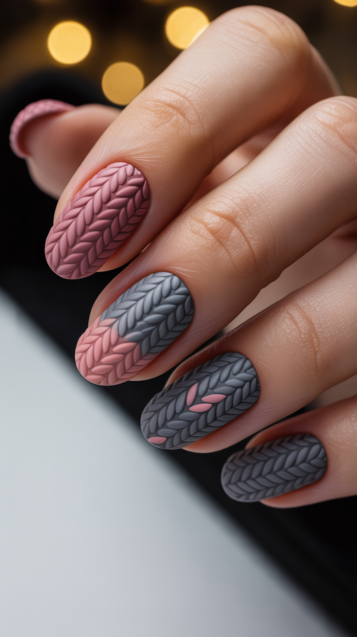 24 зимних варианта маникюра: идеи уютного текстурного маникюра для холодного времени года