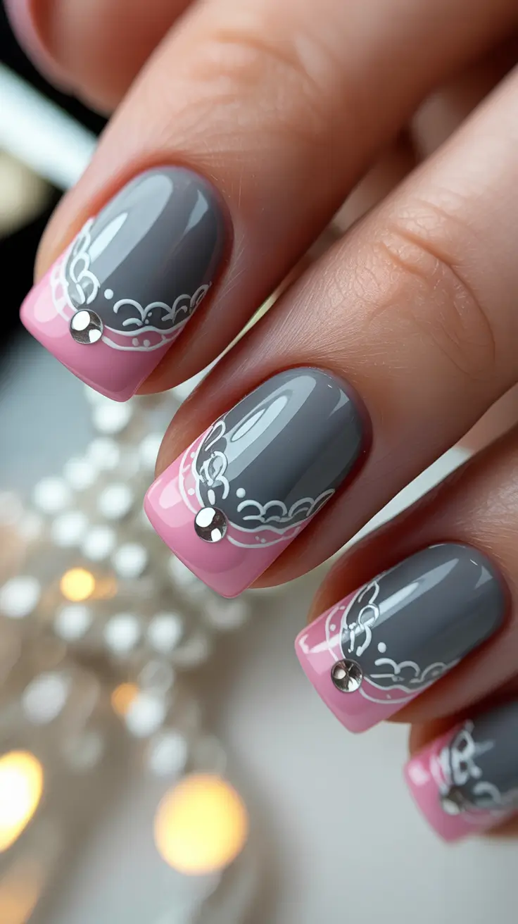 24 идеи рождественского французского маникюра: элегантный, праздничный и неподвластный времени праздничный маникюр