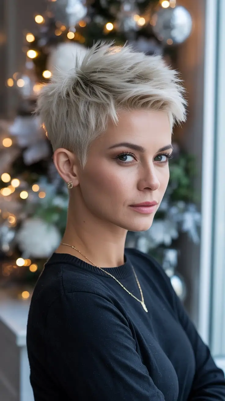 25 идей зимних стрижек пикси для стильных коротких причёсок