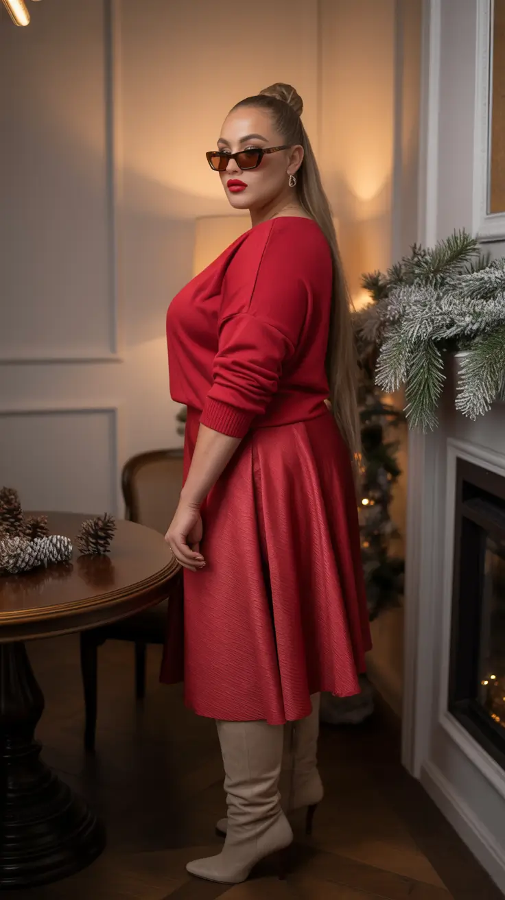 25 идей зимних нарядов для полных женщин в шикарном и уютном стиле