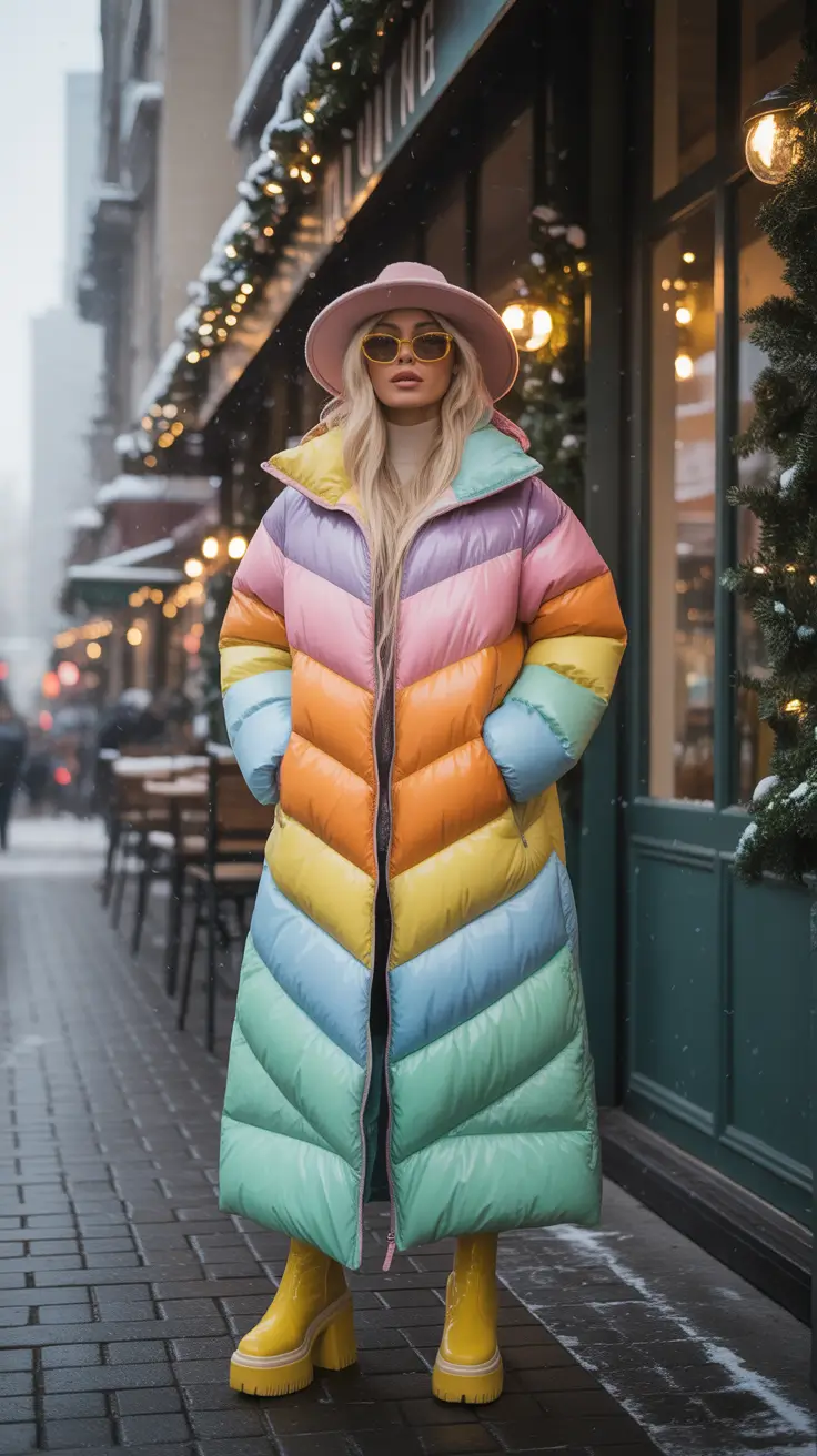 25 идей, как носить пуховик зимой: от уличного стиля до уютного шика