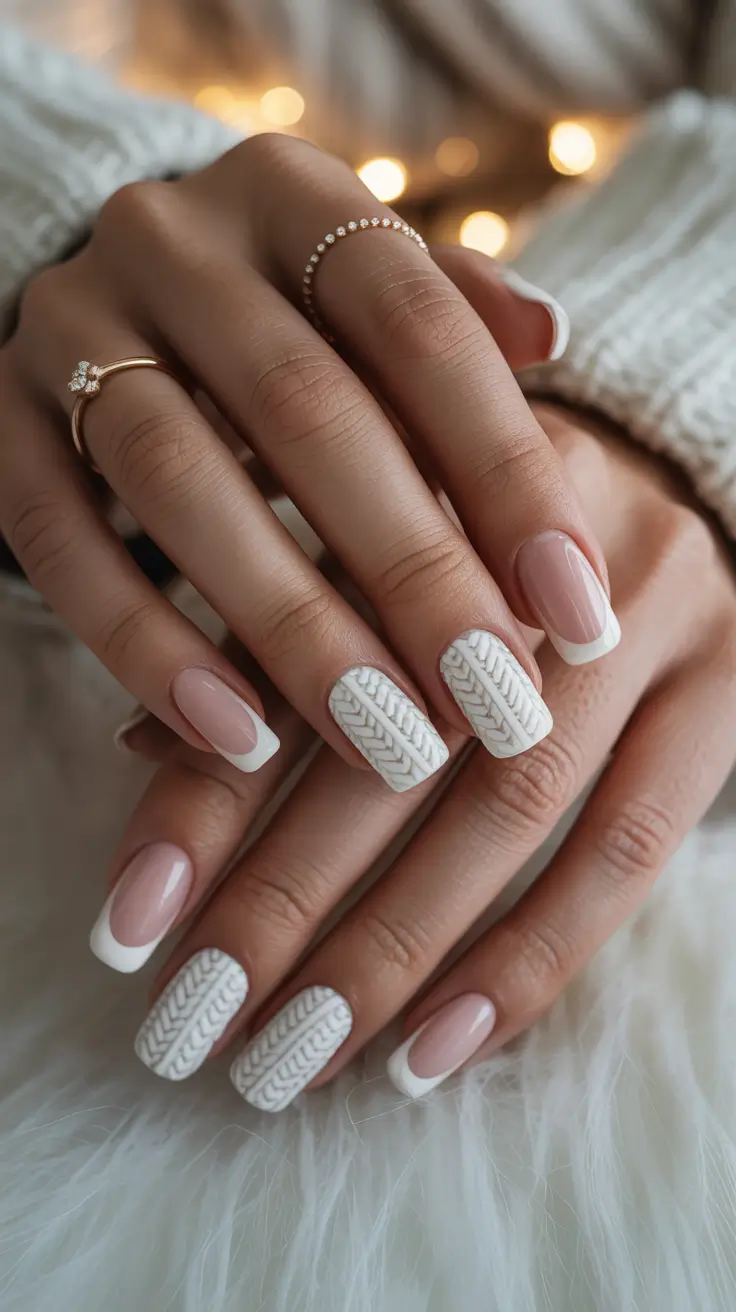 24 зимних варианта маникюра: идеи уютного текстурного маникюра для холодного времени года