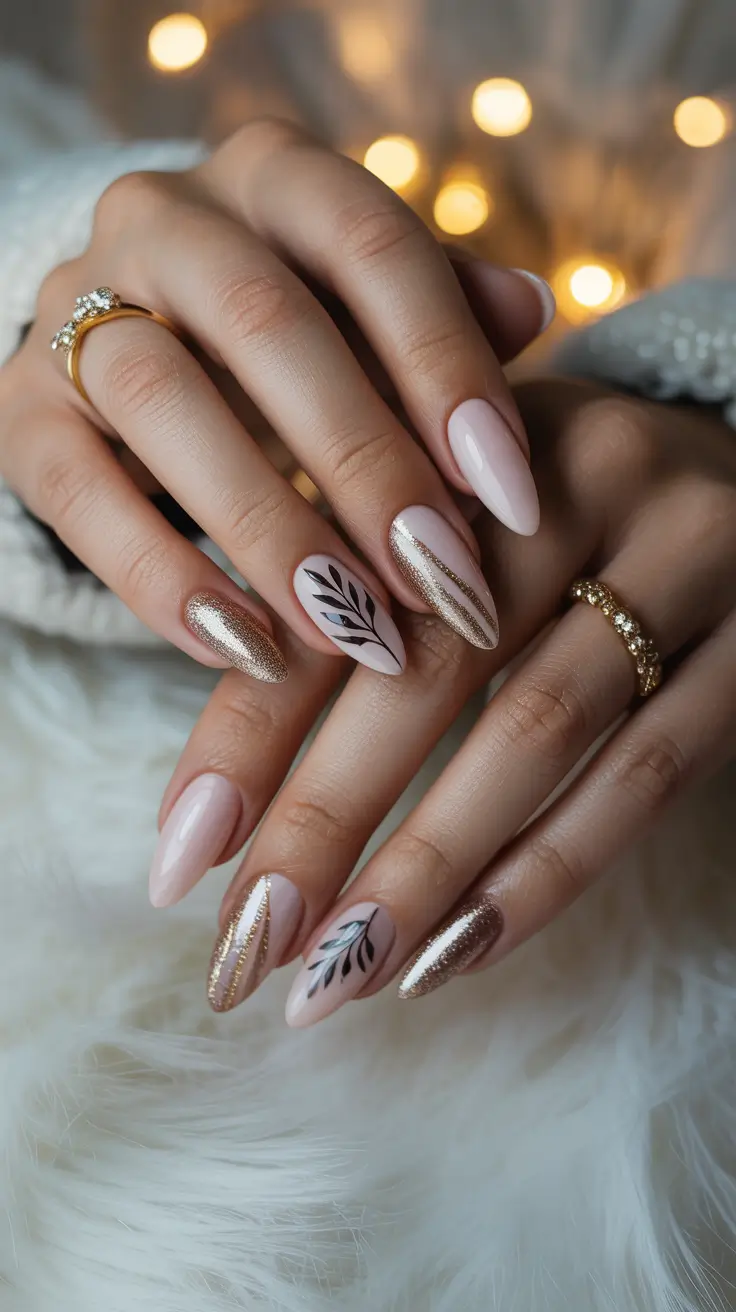 24 зимних миндальных маникюра: модные и элегантные дизайны для холодного времени года