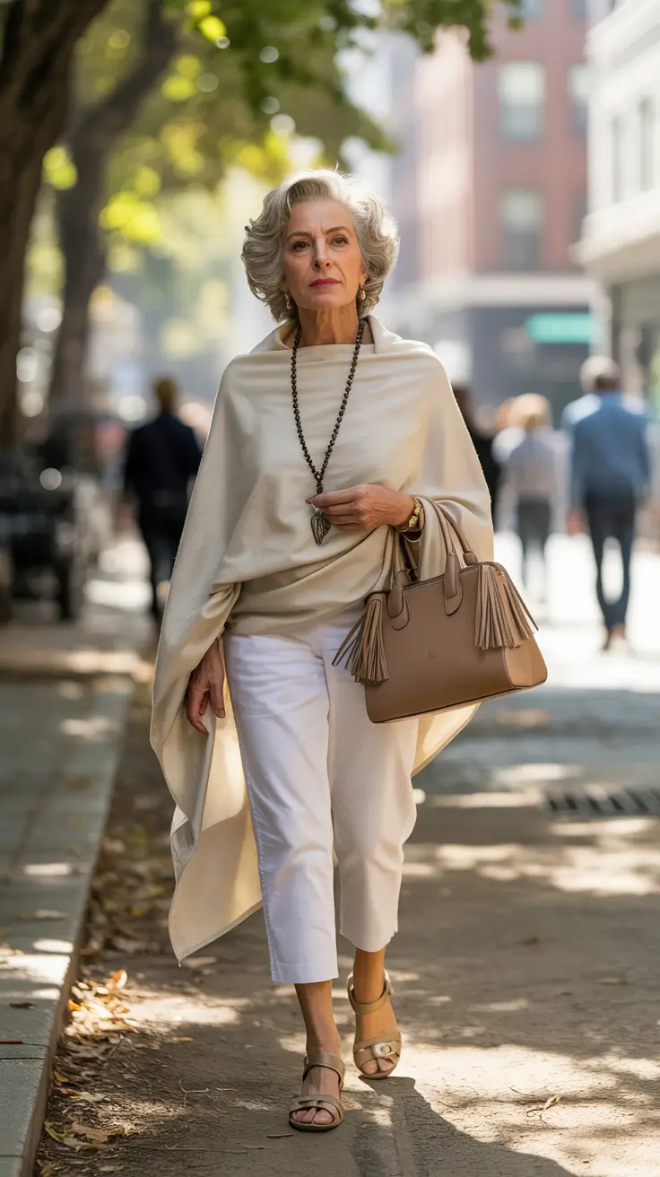 25 стильных осенних образов для женщин старше 60 лет