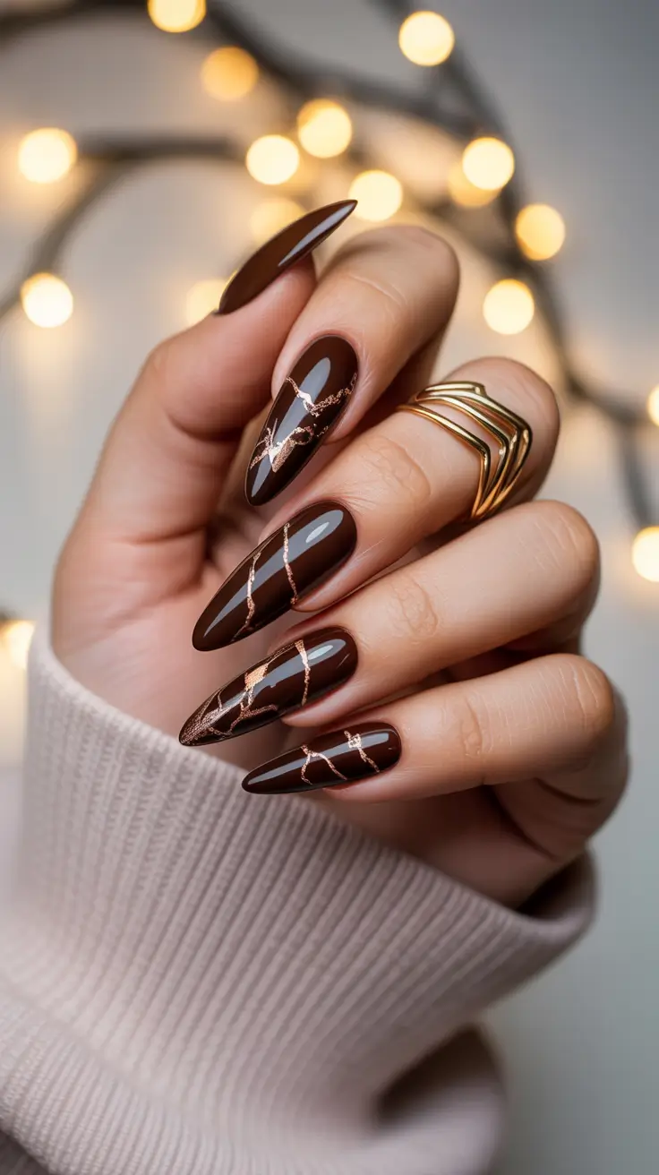 24 зимних миндальных маникюра: модные и элегантные дизайны для холодного времени года